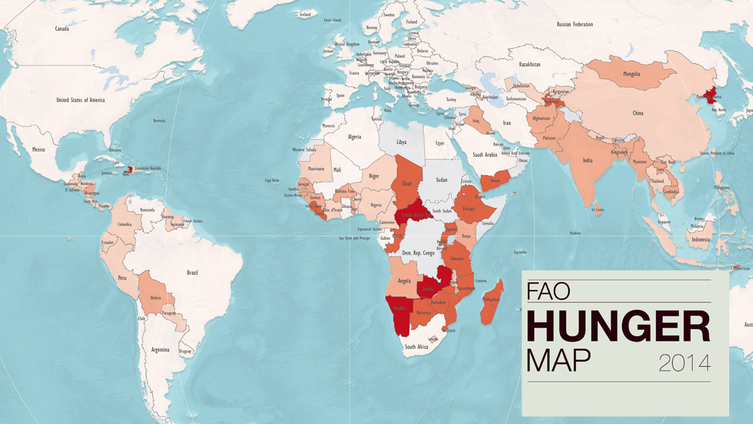 Em 2014, pela primeira vez, o Brasil sairia do mapa da fome da ONU. (Imagem: ONU/Reprodução)