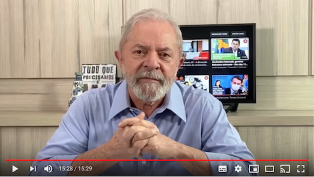 Assista a fala de Lula sobre a crise com o coronavírus