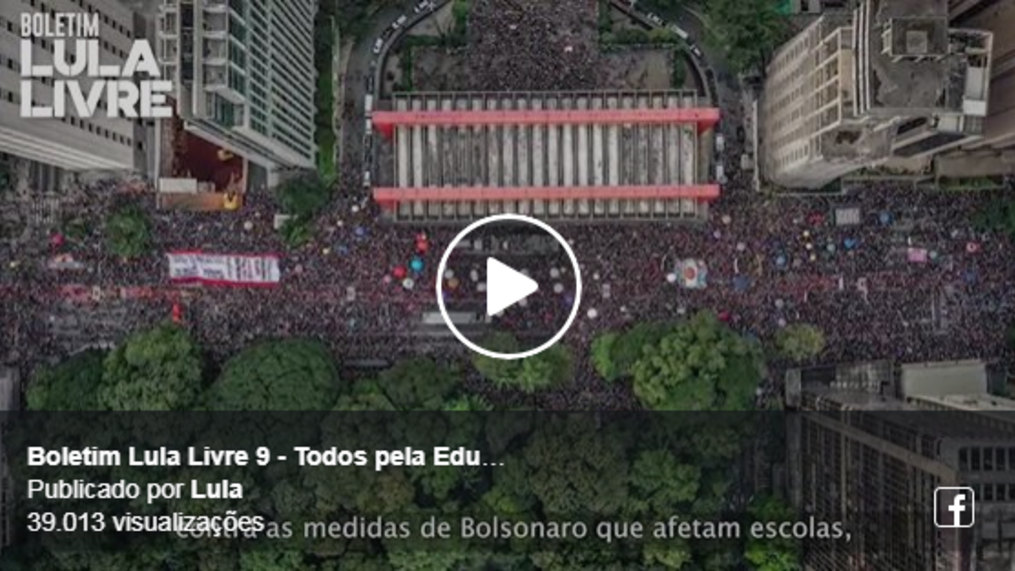 Atos pela Educação são destaque no Boletim Lula Livre