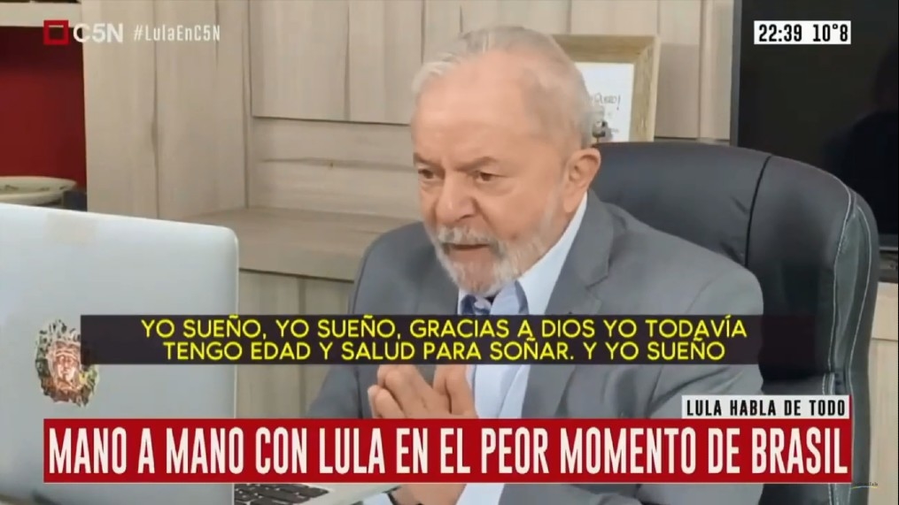 Brasil é uma nau sem rumo, diz Lula à TV argentina