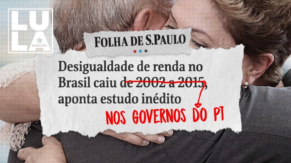Desigualdade caiu durante os governos Lula e Dilma