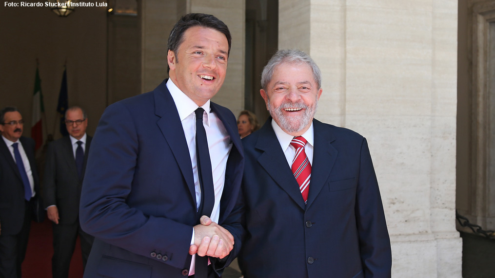 Em Roma, Lula se encontra com primeiro-ministro italiano Matteo Renzi