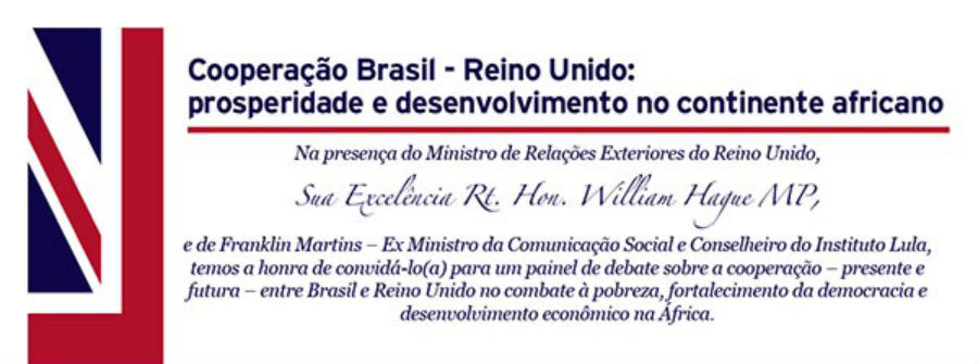 Embaixada Britânica no Brasil e Instituto Lula promovem seminário sobre desenvolvimento africano