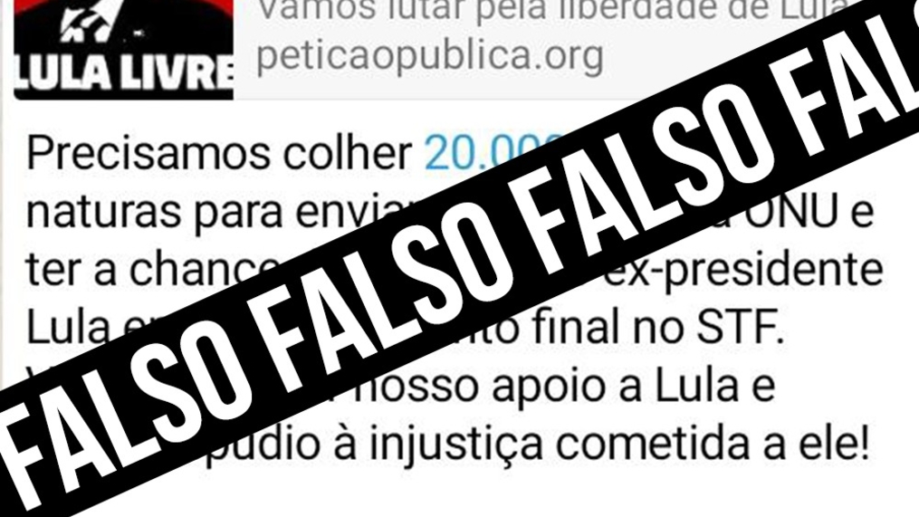 Espalhe a verdade: Só há um abaixo-assinado por Lula Livre