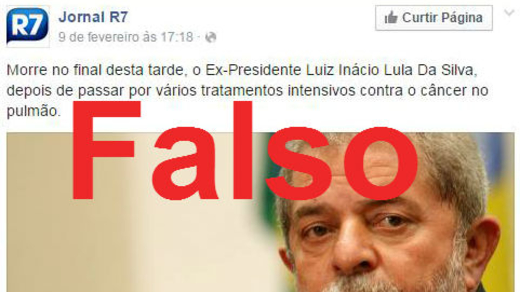 Falso: post patrocinado no Facebook fala de morte de Lula