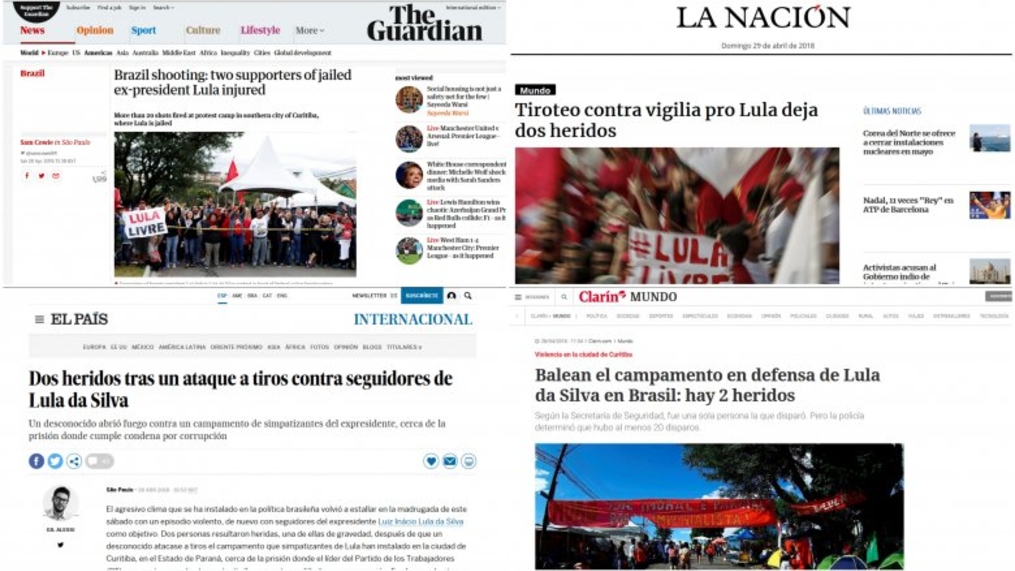 Imprensa internacional repercute ataque a Vigília Lula Livre