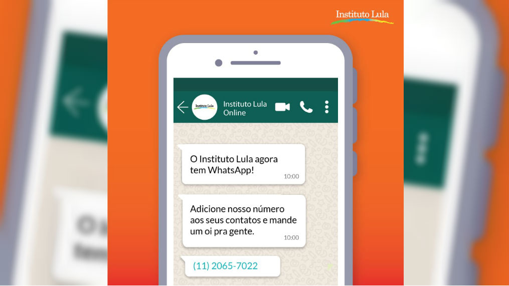 O Instituto Lula está no WhatsApp