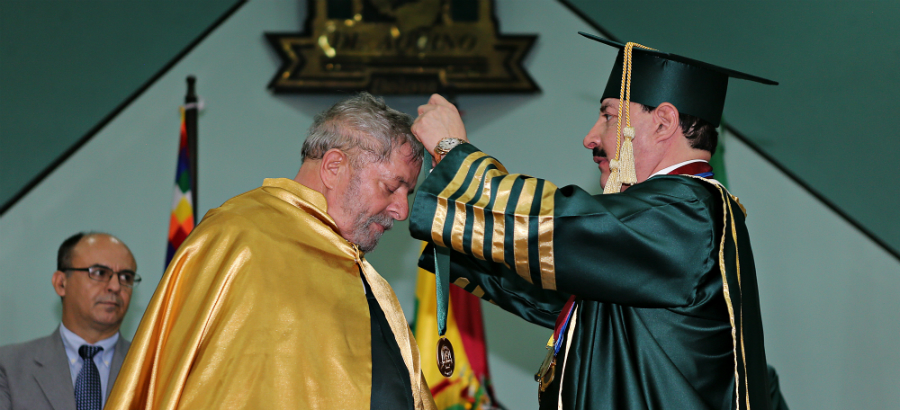 Lula recebe título de doutor honoris causa pela Universidade de Aquino, na Bolívia