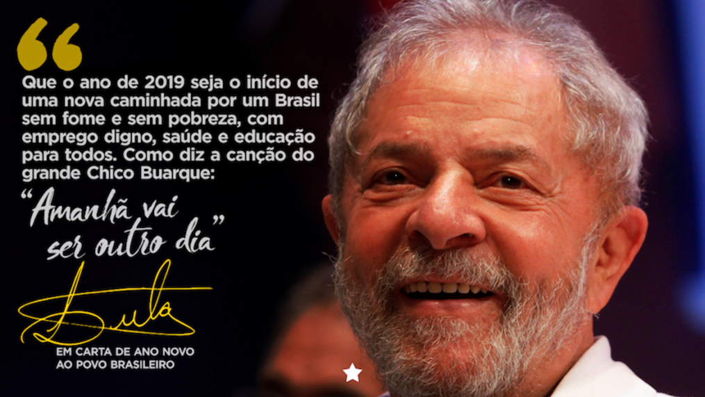 Lula envia mensagem de Ano Novo às brasileiras e brasileiros