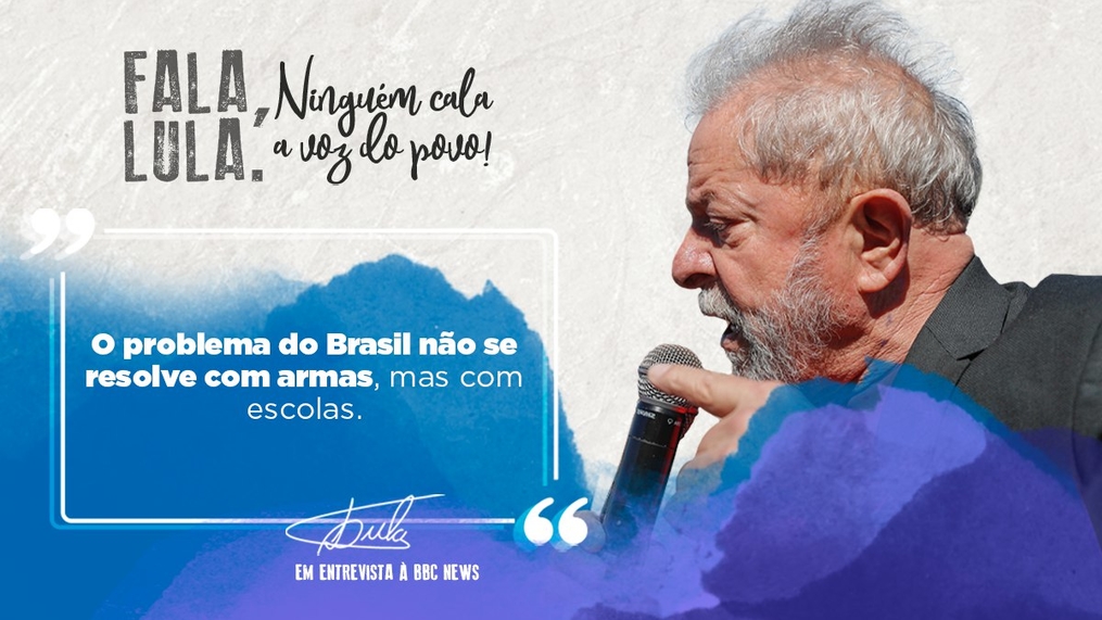 Lula: Problema não se resolve com armas, mas com escolas