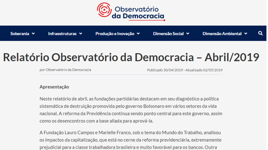 Observatório analisa políticas destrutivas de Bolsonaro