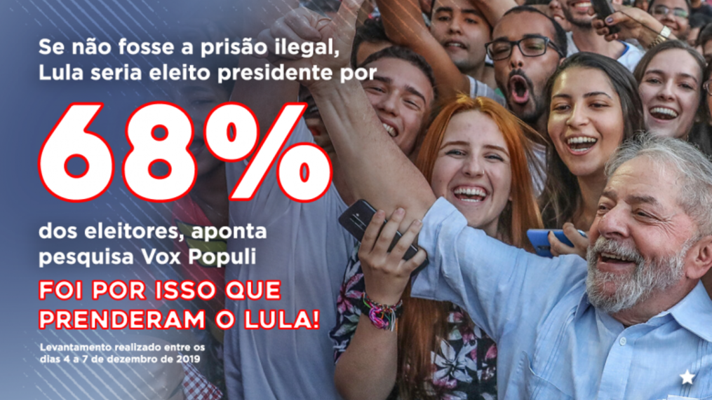 Para 68%, Lula teria vencido a eleição se estivesse livre