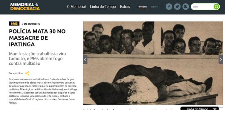 Resultado de imagem para 1963 Massacre   de Ipatinga.