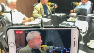 Lula no estúdio da rádio Metrópole em Salvador. Foto: Ricardo Stuckert