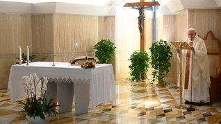 Papa Francisco na Missa celebrada na Casa Santa Marta, no Vaticano / Foto: Vatican Media